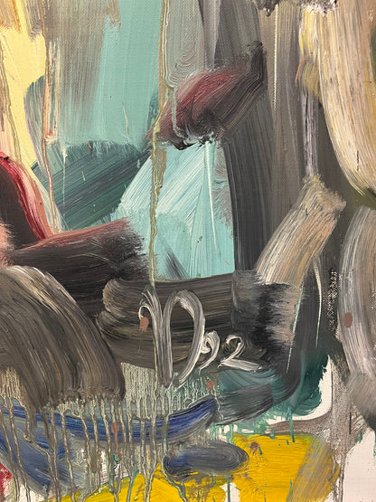 Vytautas Dubauskas | Kompozicija, 1992 | Aliejus, drobė, 140,5x150,5 (145x155,5)