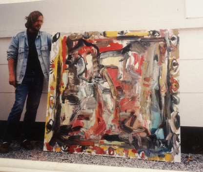 Vytautas Dubauskas | Kompozicija, 1992 | Aliejus, drobė, 140,5x150,5 (145x155,5)