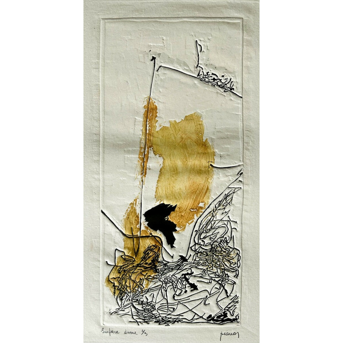 Pranas Gailius | Surface émue | Ofortas, reljefas, 2/3, 27x12 (54x27)