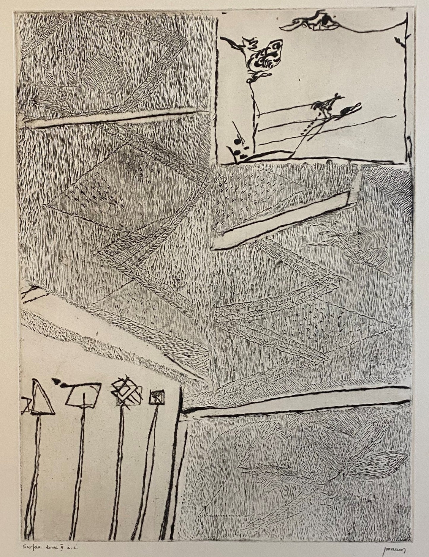 Pranas Gailius | REZERVUOTA | Surface émue II | Ofortas, popierius, 39x29 (69x53)