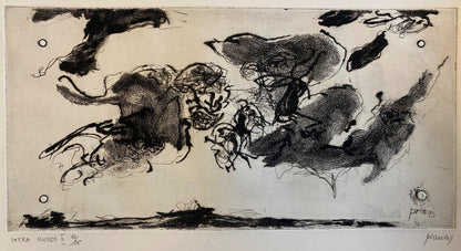 Pranas Gailius | Intra Muras II, 1965 | Copper engraving, dry needle, forging, 13x27 (36x53)