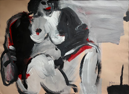 Pranas Gailius | Nue | Acrylic on paper, 55x75 (81x100)