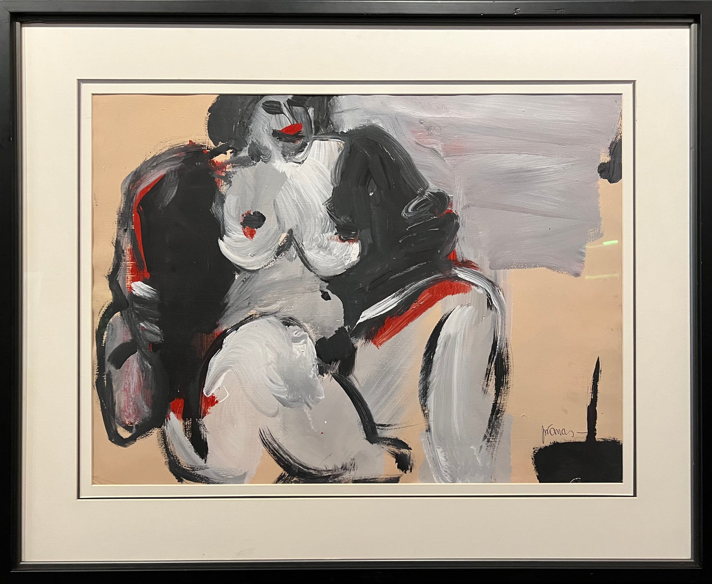 Pranas Gailius | Nue | Acrylic on paper, 55x75 (81x100)