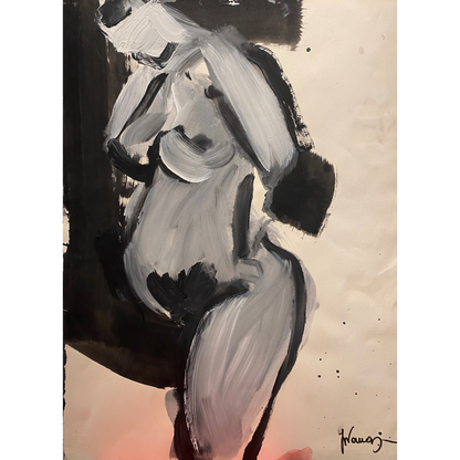 Pranas Gailius | Nuogalė | Akrilas popierius, 76x56 (93x73)