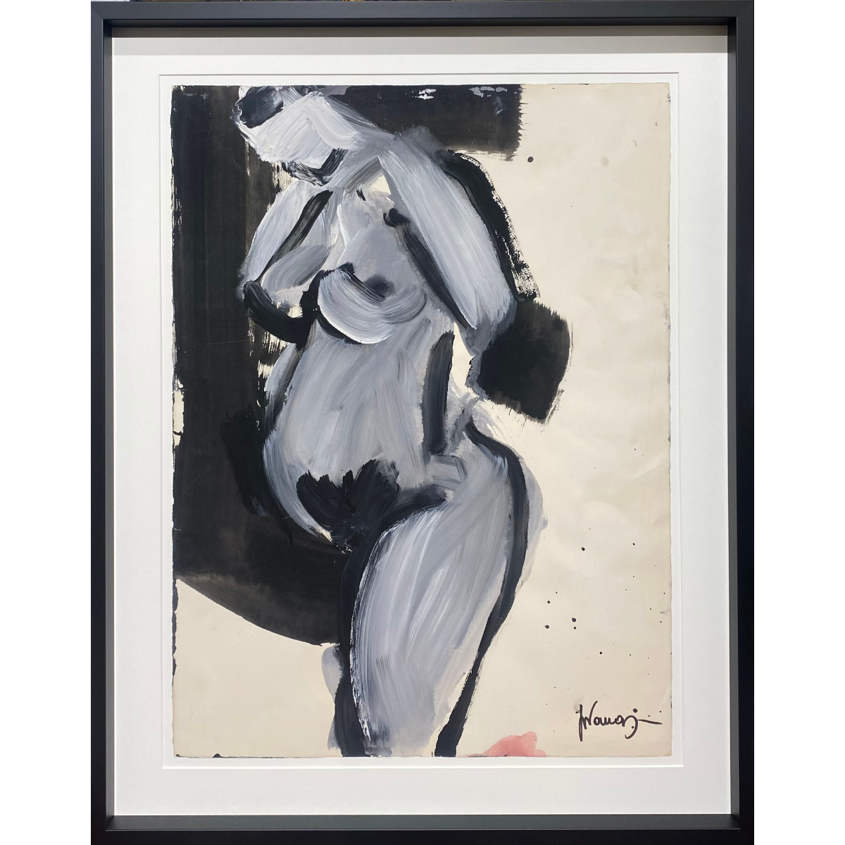 Pranas Gailius | Nuogalė | Akrilas popierius, 76x56 (93x73)