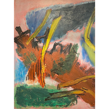 Pranas Gailius | š ciklo Jautrūs paviršiai, d'Arvay miesto serija - SURFACE EMUE, 1965-1977 | Aliejus popierius medis, 66x51 (72x57)