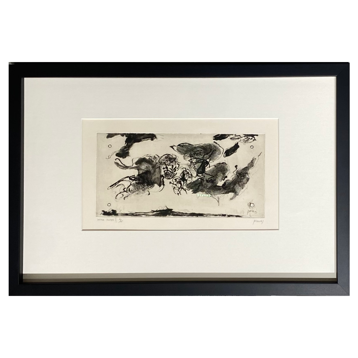 Pranas Gailius | Intra Muras II, 1965 | Copper engraving, dry needle, forging, 13x27 (36x53)