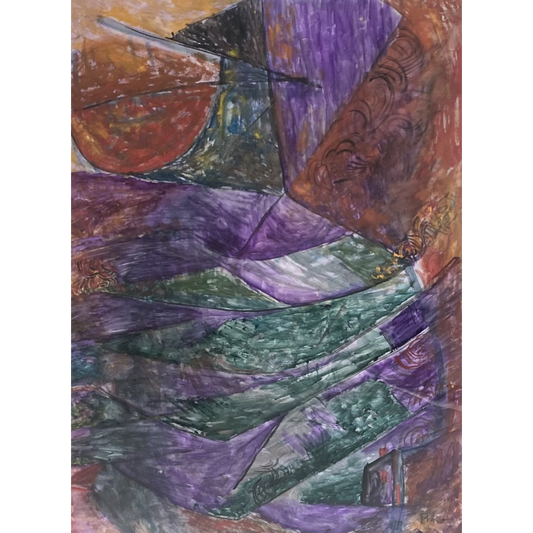 Pranas Gailius | Composition, 1954 | Oil, mix media, paper, 73x52 (97.5x77.5)