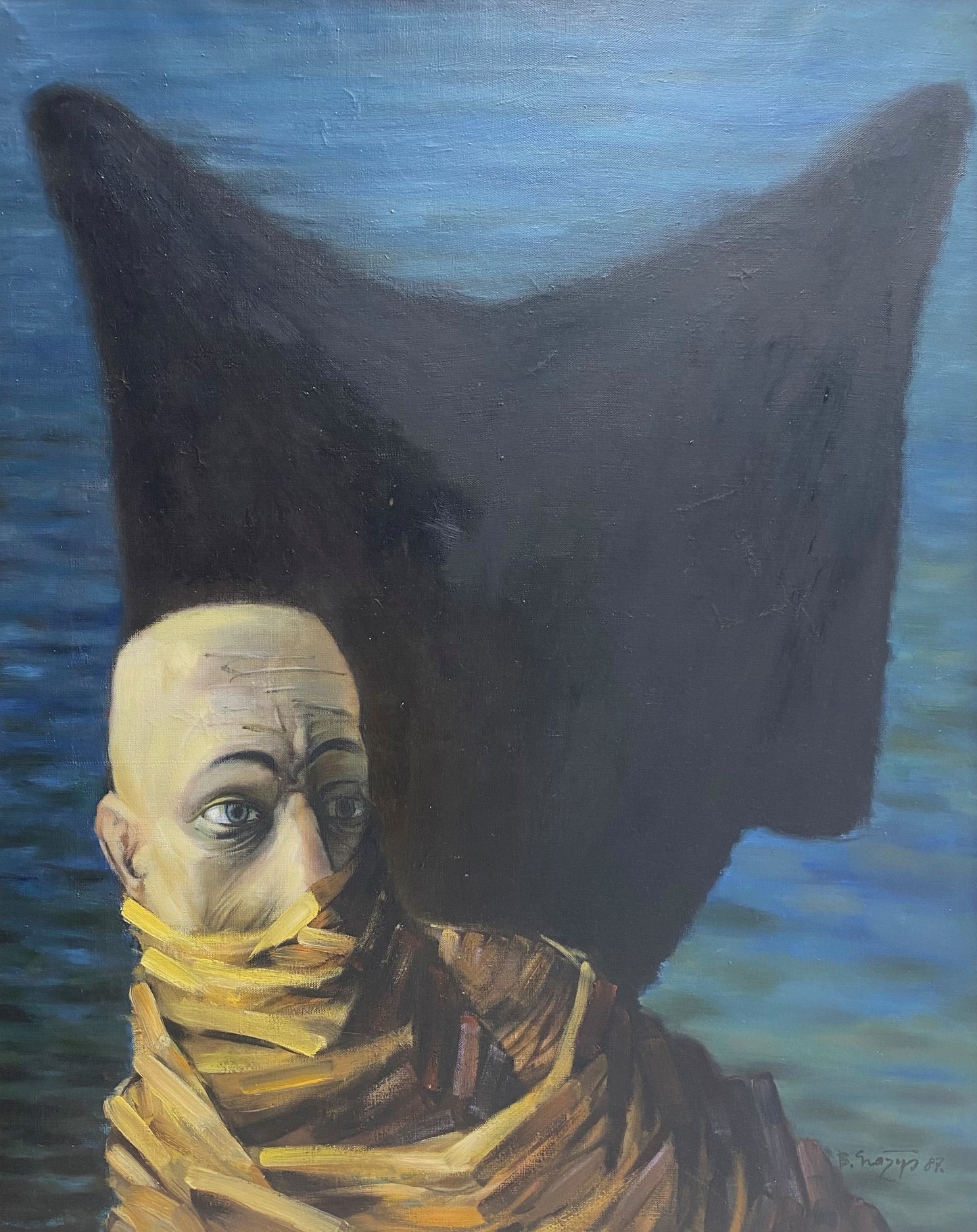 Bronius Gražys | Waiting for, 1987 | Oil on canvas, 81x65 (85x68)