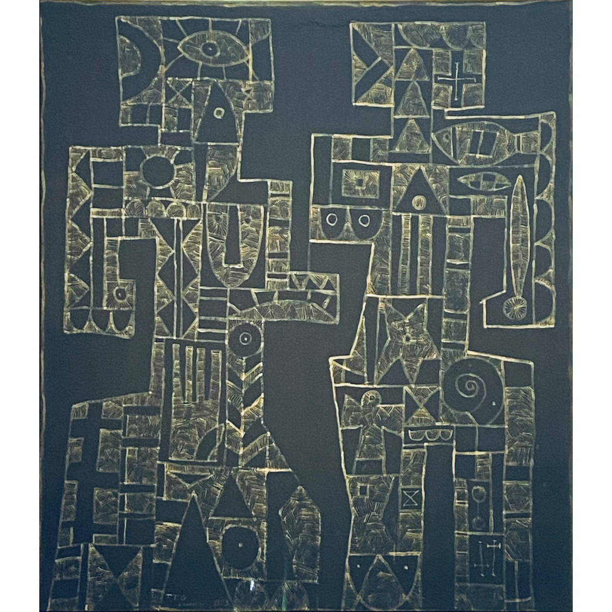 Jose Gurvich | COUPLE, 1953 | Aliejus, acetatas, 99x86 (120x107)