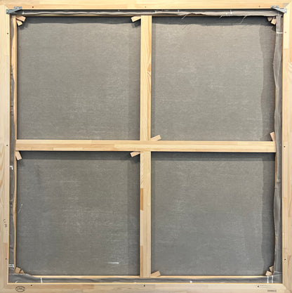 Daniel Gyekyi Gyan (Ghana) | The Hat, 2025 | Acrylic and modeling paste on canvas, 127×127 (130x130)