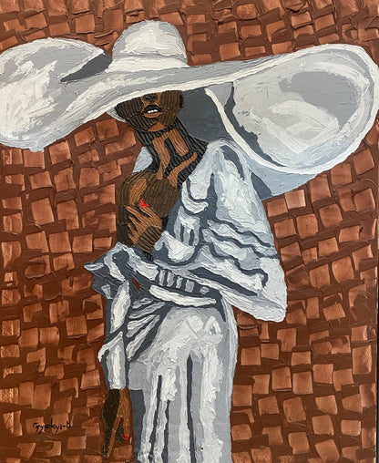 Daniel Gyekyi Gyan (Ghana) | White Hat, 2023 | Canvas, acrylic, 125×100