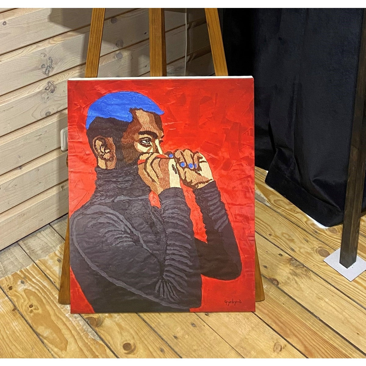 Daniel Gyekyi Gyan (Ghana) | Turtle Neck II | Pigmentinė spauda and drobės, 65x55 cm