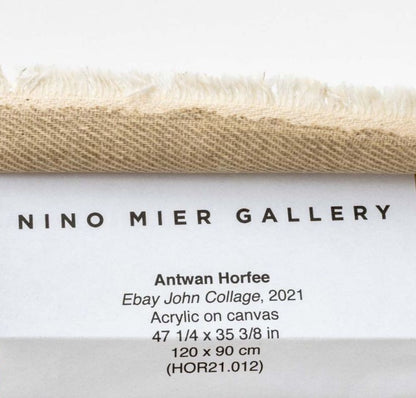 Antwan Horfee (France) | Ebay John Collage, 2021 | Acrylic on Canvas, 120x90