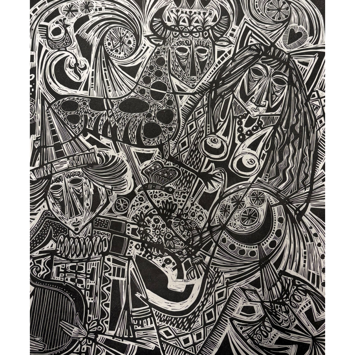 Vytautas Ignas | A Dream, 1971 | Woodcut, 4/75, 85x75 (95x84)