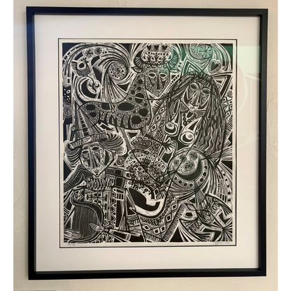 Vytautas Ignas | A Dream, 1971 | Woodcut, 4/75, 85x75 (95x84)