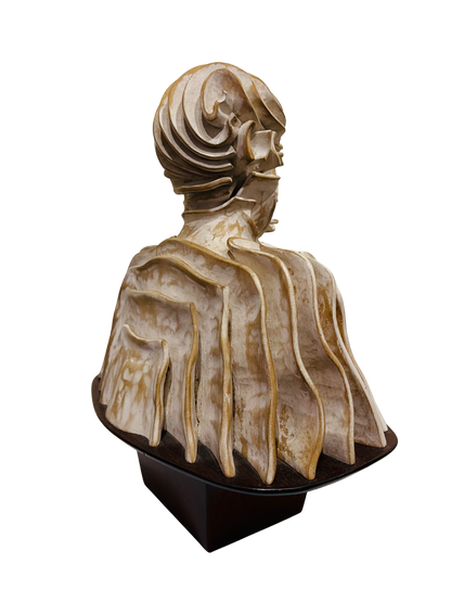 Pierre Dedieu (1928-2013, Prancūzija) | Šypsančio vyro biustas, 1960 | Medis, sidabro patina, 35,5x29x20