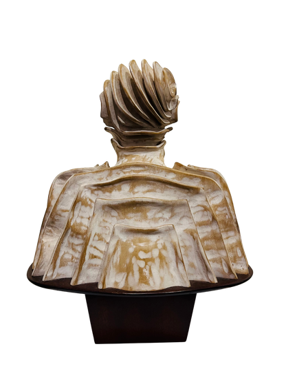 Pierre Dedieu (1928-2013, Prancūzija) | Šypsančio vyro biustas, 1960 | Medis, sidabro patina, 35,5x29x20