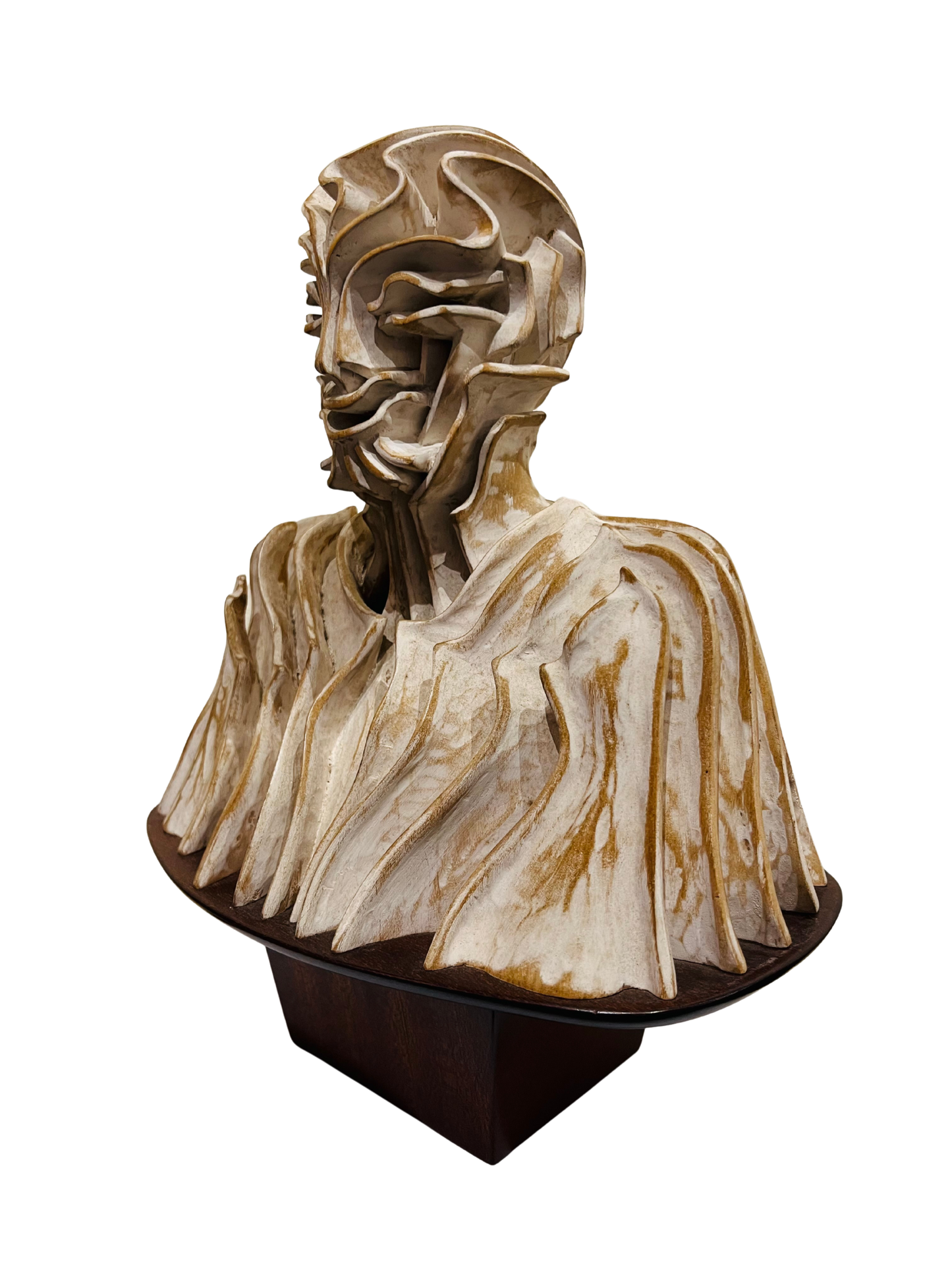 Pierre Dedieu (1928-2013, Prancūzija) | Šypsančio vyro biustas, 1960 | Medis, sidabro patina, 35,5x29x20