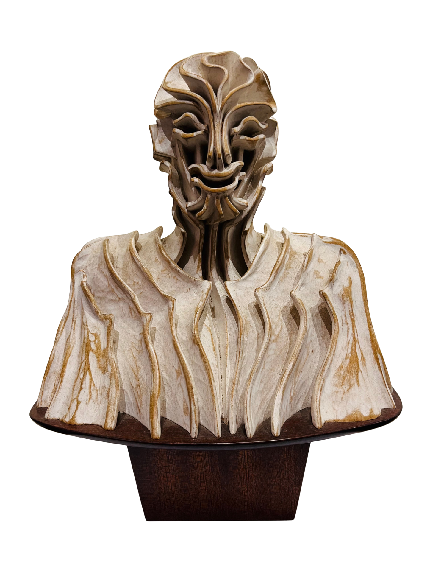 Pierre Dedieu (1928-2013, Prancūzija) | Šypsančio vyro biustas, 1960 | Medis, sidabro patina, 35,5x29x20