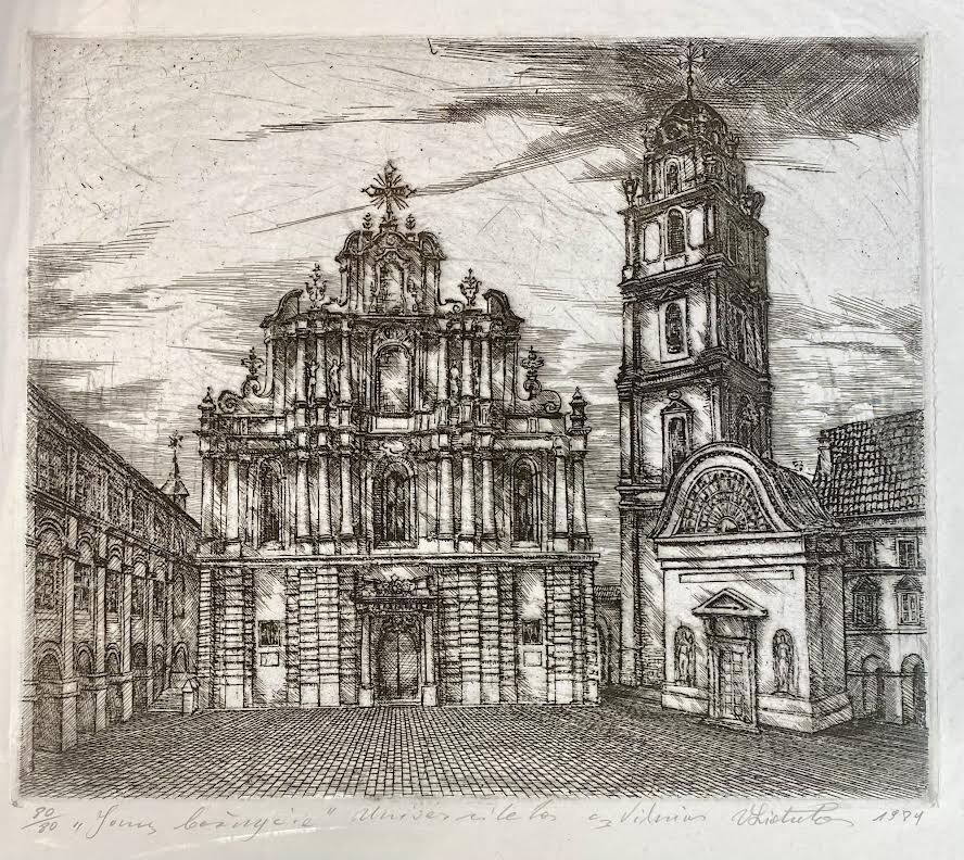 Vladas Liatukas | Jonų bažnyčia, 1984 | Ofortas, 80/80, 26.5x31