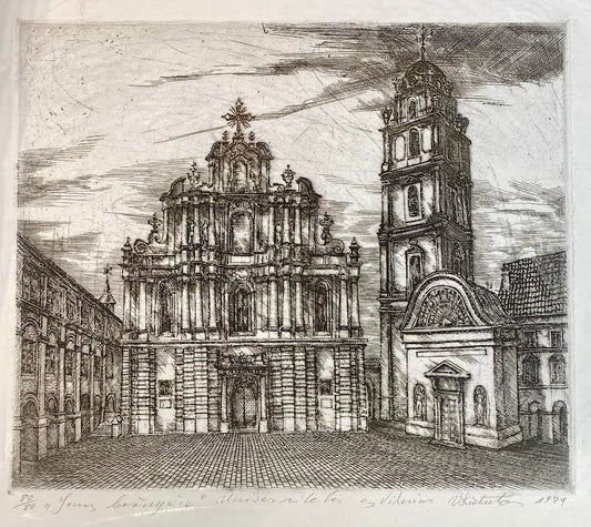 Vladas Liatukas | Jonų bažnyčia, 1984 | Ofortas, 80/80, 26.5x31