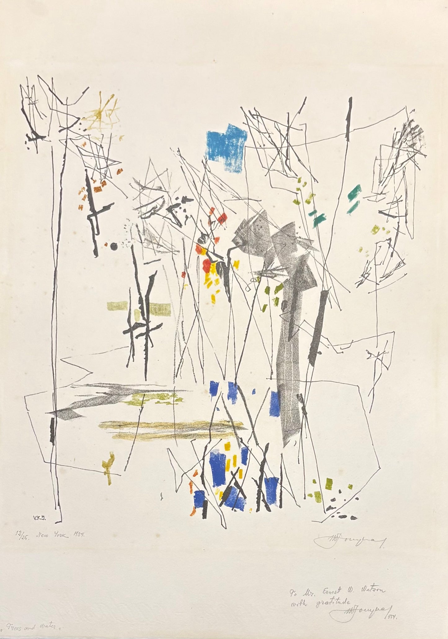 Vytautas Kazimieras Jonynas | Rudens simfonija, 1954 | Litografija, popierius, 39x35