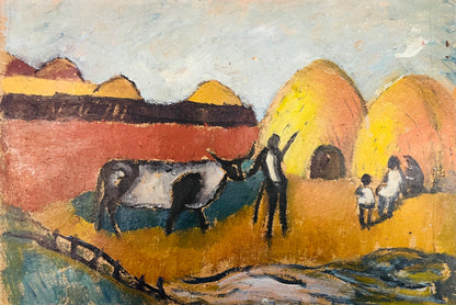 Pranas Domšaitis | Afrikos vaizdelis | Aliejus, kartonas, 39x58 (48x67,5)