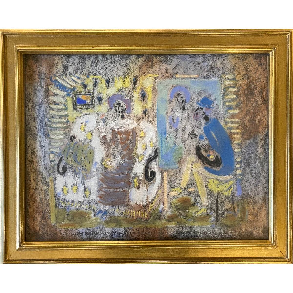 Vytautas Kasiulis | Dailininkas dirbtuvėje | Pastelė, popierius, 50x65 (63x78)