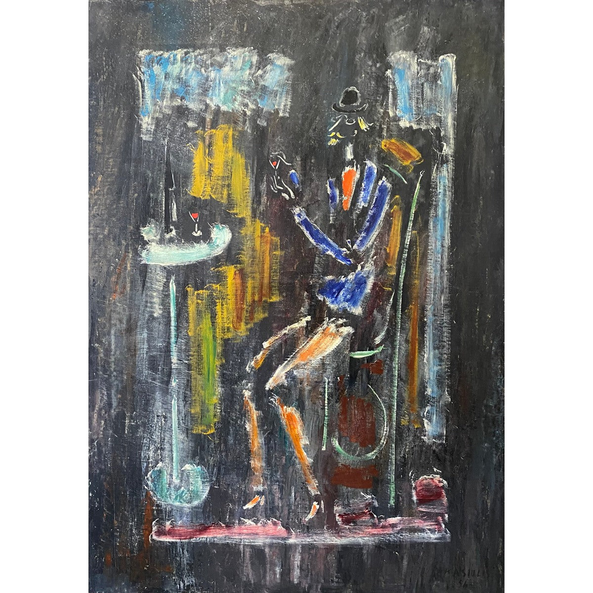 Vytautas Kasiulis | Gentleman in a bistro | Oil on canvas, 65x45,5 (84x63)