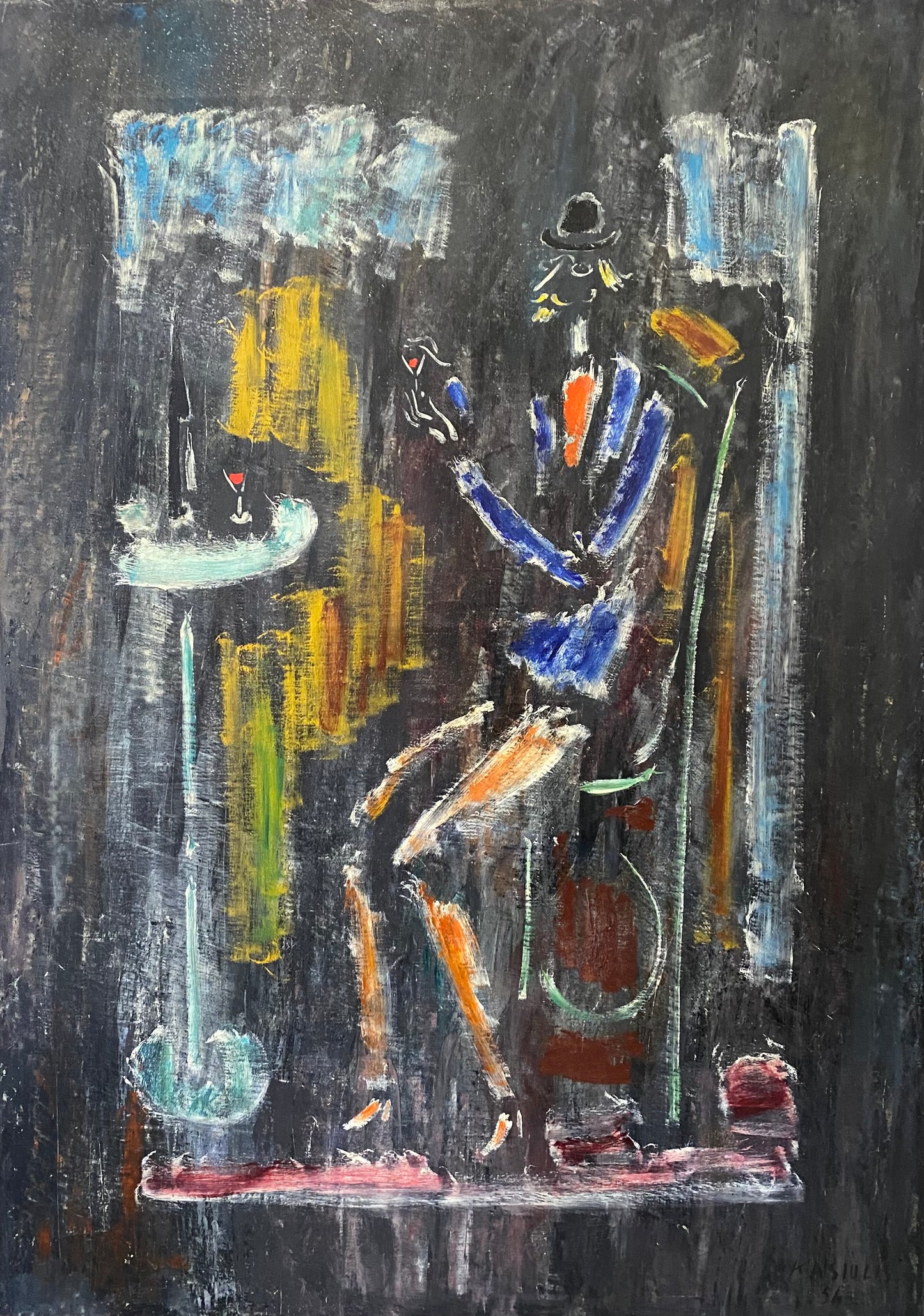 Vytautas Kasiulis | Džentelmenas bistro | Drobė aliejus, 65x45,5 (84x63)