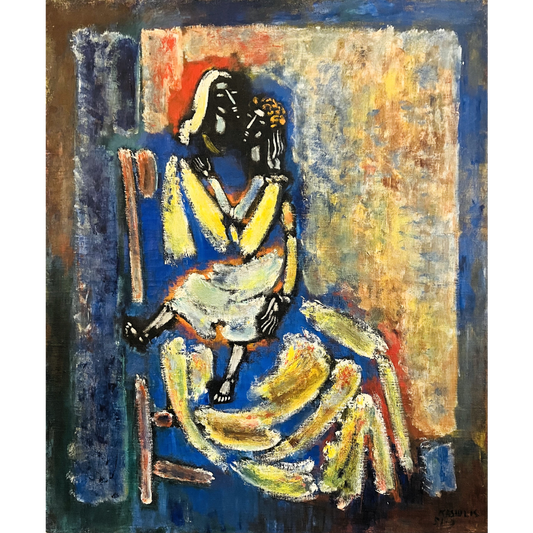 Vytautas Kasiulis | Motina su vaiku, 1951 | Aliejus, drobė, 65x54 (69x58)