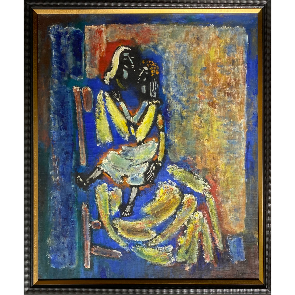Vytautas Kasiulis | Motina su vaiku, 1951 | Aliejus, drobė, 65x54 (69x58)