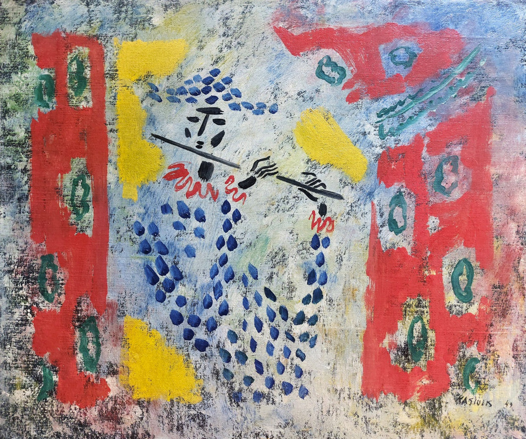 Vytautas Kasiulis<br>Fleitininkas, 1949 m.<br>Drobė, aliejus, 38x46 (52x60)