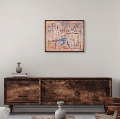 Vytautas Kasiulis | Vyras su gaidžiu | Aliejus, drobė, 65x81