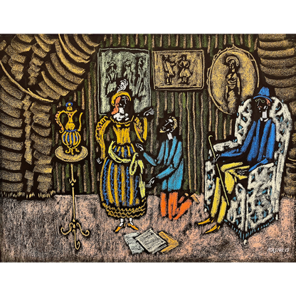 Vytautas Kasiulis | Scene | Pastel on paper, 50x65 (56x71)