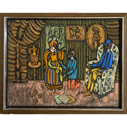 Vytautas Kasiulis | Scene | Pastel on paper, 50x65 (56x71)