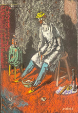 Load image into Gallery viewer, Vytautas Kasiulis&lt;br&gt;Buitinė scena, ~1950 m.&lt;br&gt;Pastelė, popierius, 65x43 (68x53)