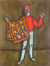 Load image into Gallery viewer, Vytautas Kasiulis&lt;br&gt;Vyras su kilimu, XX a. 5-6 deš.&lt;br&gt;Pastelė, popierius, 65x50 (71x56)