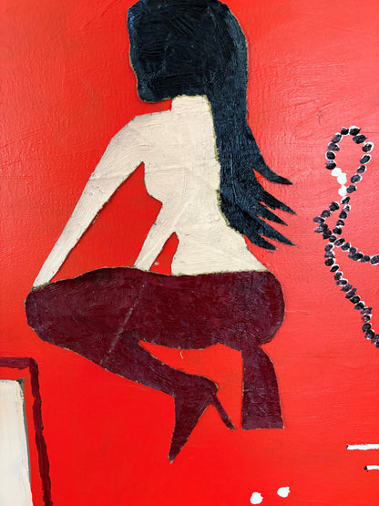 Jordy Kerwick (AUS, b. 1982) | Saint Joanie the Gambler, 2019 | Oil, acrylic and collage on canvas, 160×140