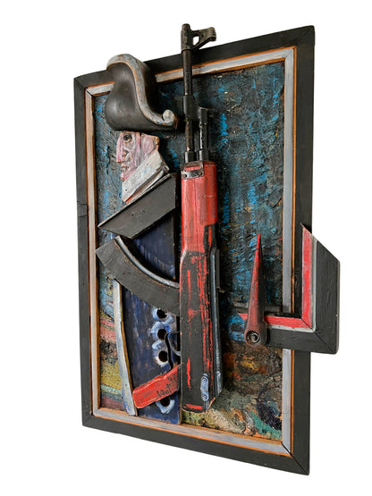 Valentinas Antanavičius | Napoleon and Kalashnikov, 1997 | Assemblage, 75x50