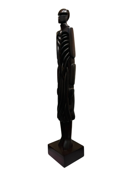 Pierre Dedieu (1928-2013, France) | Grande figure drapée | Wood, 64.5x11x7