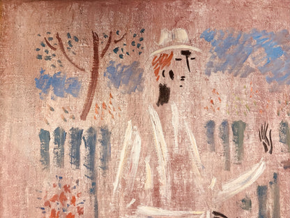 Vytautas Kasiulis | Vyras su gaidžiu | Aliejus, drobė, 65x81