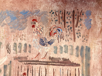 Vytautas Kasiulis | Vyras su gaidžiu | Aliejus, drobė, 65x81