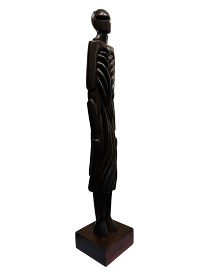 Pierre Dedieu (1928-2013, France) | Grande figure drapée | Wood, 64.5x11x7