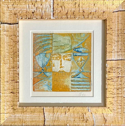 Antanas Kmieliauskas | Ekslibris Herber Blokland, 1970 | Pop., autorinė technika (spalv. tekstolito estampas), 9,4x9,4 (20x20)