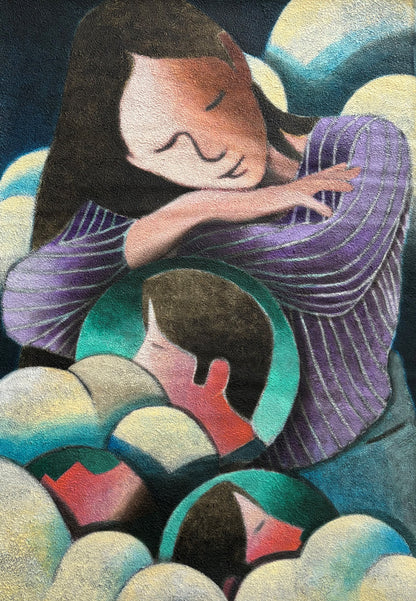 Simon Ko (P.Korėja /JAV) | Float A While, 2021 | Akrilas, drobė, 117x81