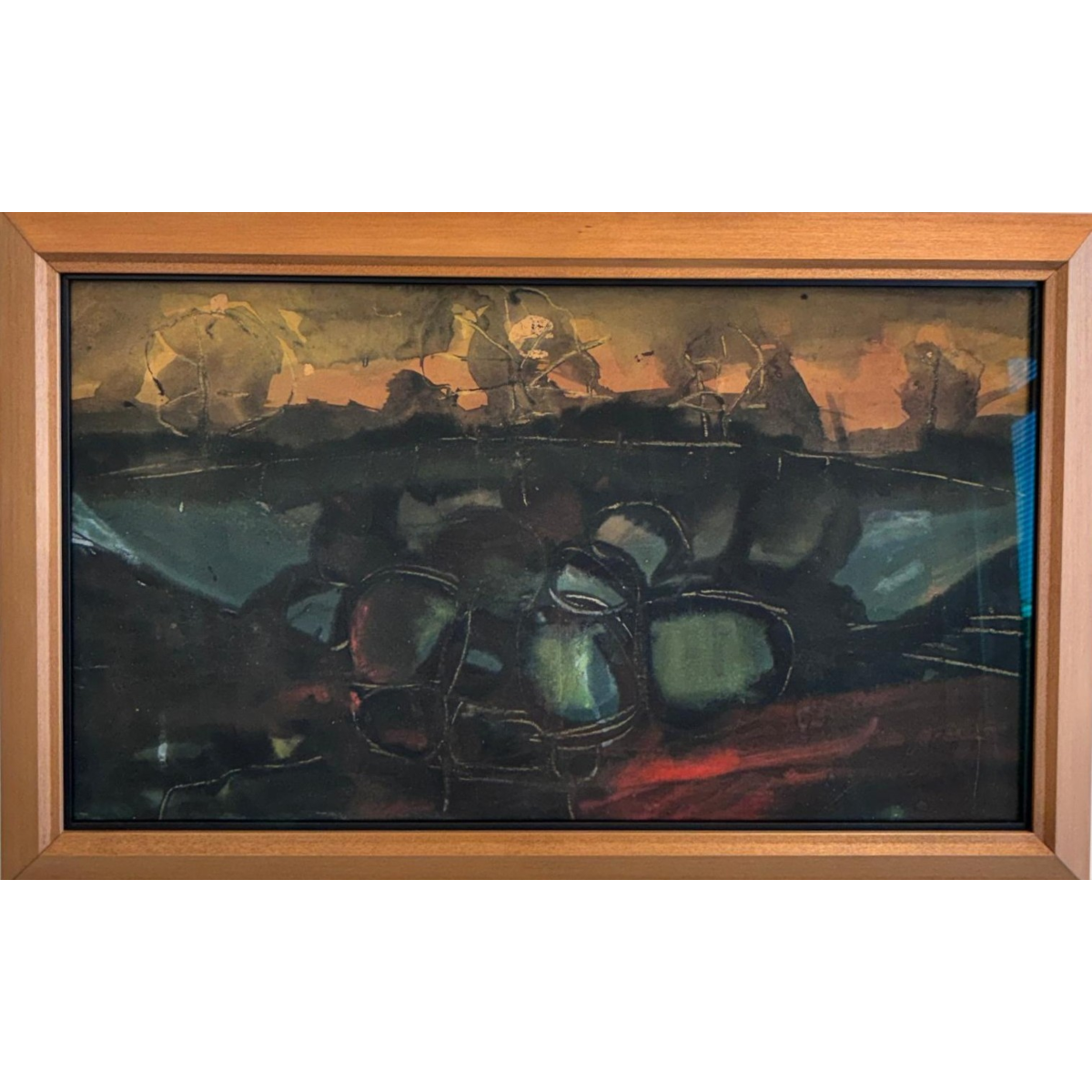 Eva Kubbos | Over the Rocks, 1964 |  Mixed media on board, 28.7x49.5 (35x56)