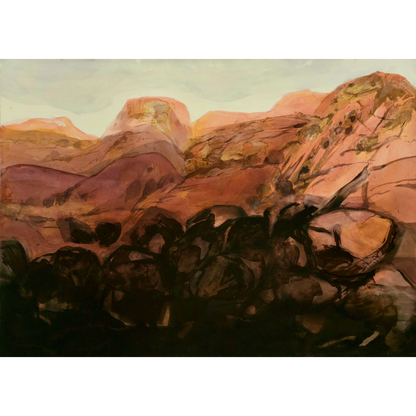 Eva Kubbos | The Ancient Land / Senovės žemė | Akvarelė, guašas, popierius, 99x136 (110x149)