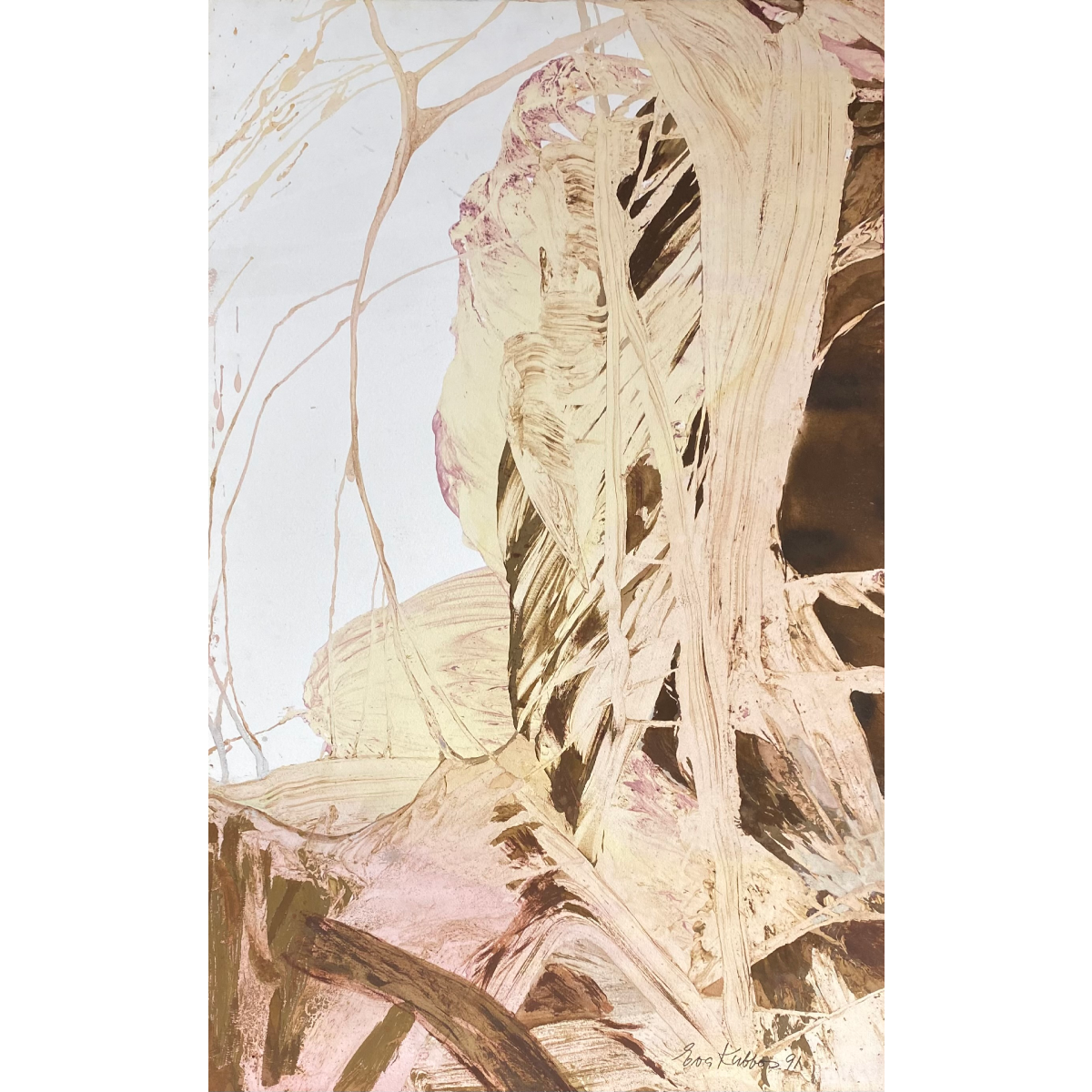 Eva Kubbos | REZERVUOTA | Gums, 1991 | Akvarelė, popierius, 104x65 (120x82)